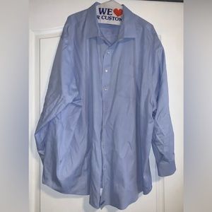 Men’s synergy magnet button shirt, blue, big & tall size 20 34/35